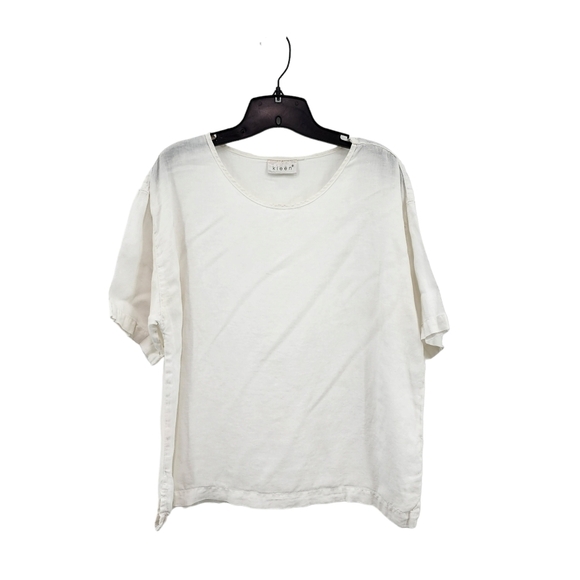 Kleen Women's 100% Linen Short Sleeves Relaxed Fit Top - Picture 1 of 6